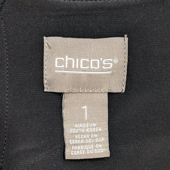 Chico's Dress Women's 1 (Medium) Black Tiered Layered Sleeveless Knee Length - Picture 10 of 11